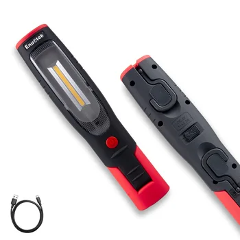 

Portable Rechargeable LED Flashlight Cordless Magnetic Handheld LED Work Torch Light with Magnetic Base Double Hooks