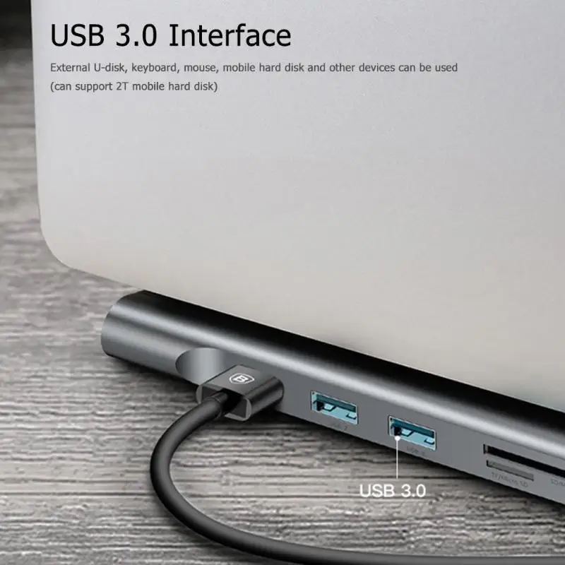 10 в 1 Алюминиевый сплав Мульти usb type C хаб-конвертер к HDMI VGA RJ45 USB 3,0 3,5 мм аудио PD Быстрая Зарядка адаптер док-станция