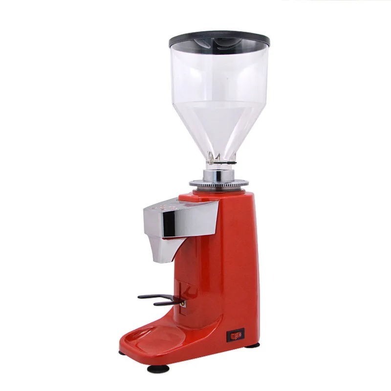 Коммерческие бытовые электрические кофемолочная машина с ЖК-установочной панелью кофемолка - Цвет: red