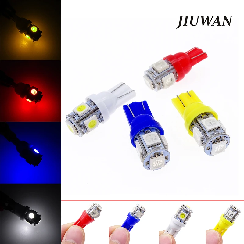 

10 Pcs T10 W5W 5050 194 LED Wedge Lights Bulbs 12V Super Bright Dome Reading Lamp License Plate Light Replacement Accessories