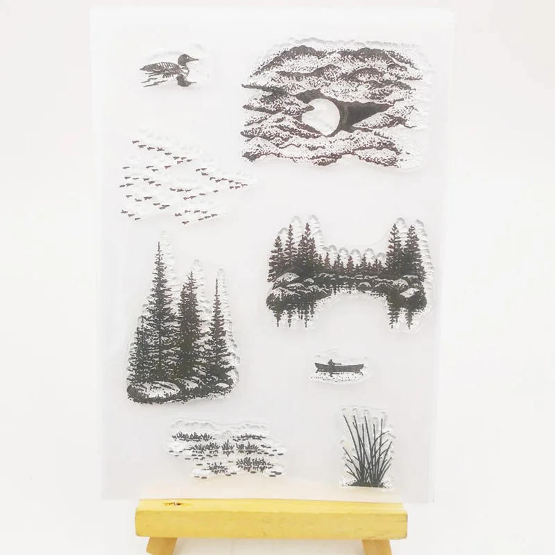 ZFPARTY Lake/Forest Transparent Clear Silicone Stamp/Seal DIY scrapbooking/photo album Decorative sheets clear stamps,clear rubber stamps