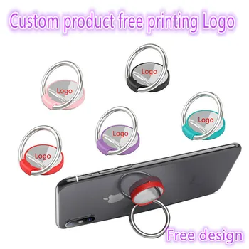 

100pcs Customized products free print logo circle 360 degrees rotates mobile phone ring buckle finger ring car holder