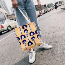 Микро для мультяшных милых граффити Холщовая Сумка Студенческая сумка на одно плечо для женщин универсальная модная, сумка, шоппинга