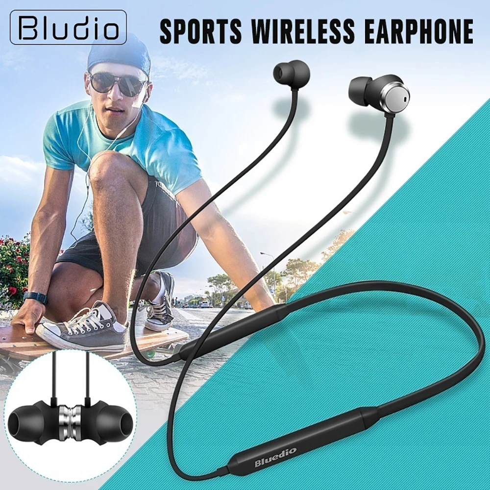 

Bluedio Sports Wireless Bluetooth 5.0 Earphone Neck-hanging Wireless Headset for 250H Standby Active Noise Cancelling Earphone