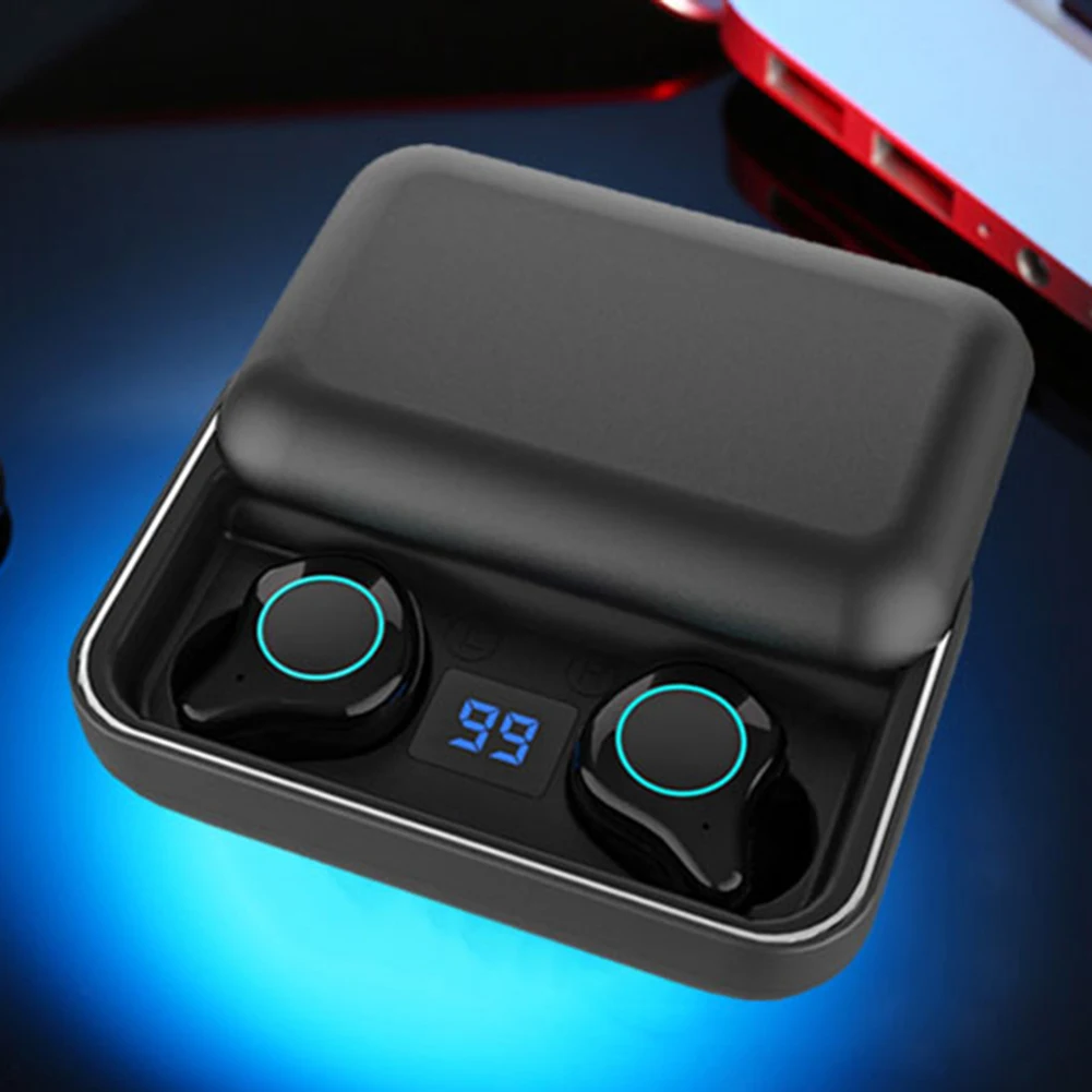R6 TWS Bluetooth 5,0 водонепроницаемый спортивный наушник шумоподавление стерео музыкальные наушники с цифровой зарядкой чехол
