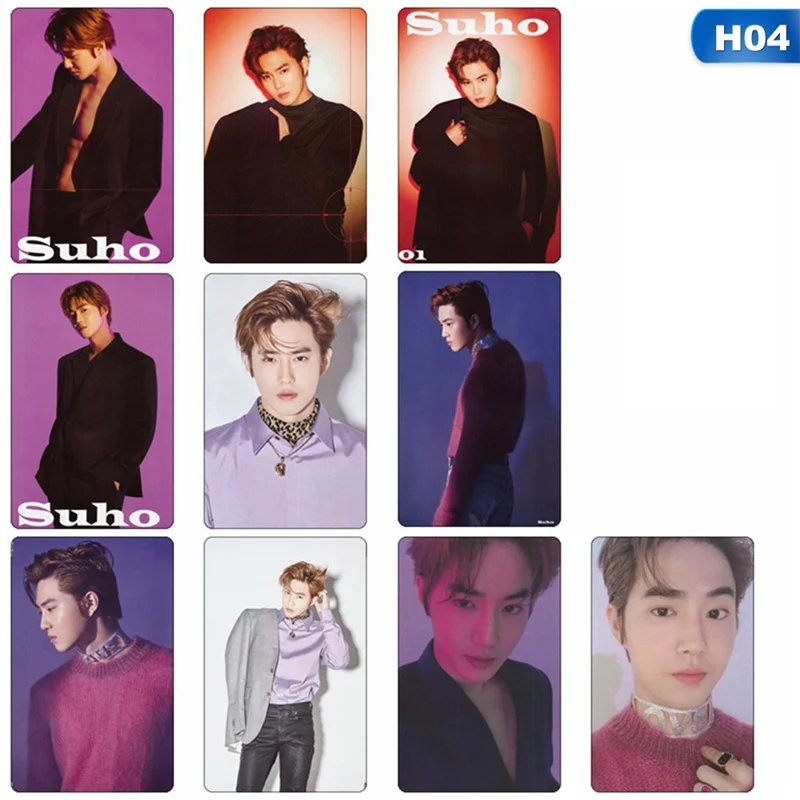 H04 10 шт./компл. альбом KPOP EXO LOVE SHOT самодельная бумага Lomo карта фото плакат в виде карты фотостудии игрушек, для подарка, для фанатов - Цвет: H04