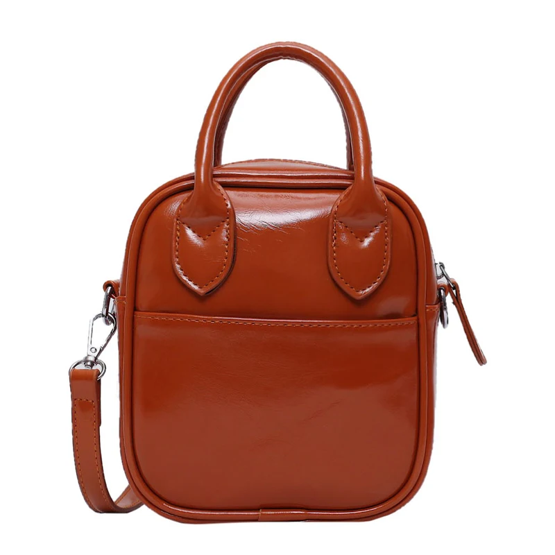 Dark brown Korean Style Ladies Handbag Quality Pu Leather Retro Shoulder Messenger Bag Shell Designer Fashion Ladies Storage Items Handbag - Цвет: Dark brown