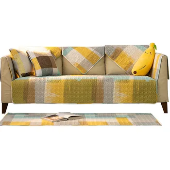 

Slipcover Sofa Cover Non-slip Four Season Universal Stretch Sofa Cushion Arm Chair Cover Sofa Towel for 3-Seater Living Room