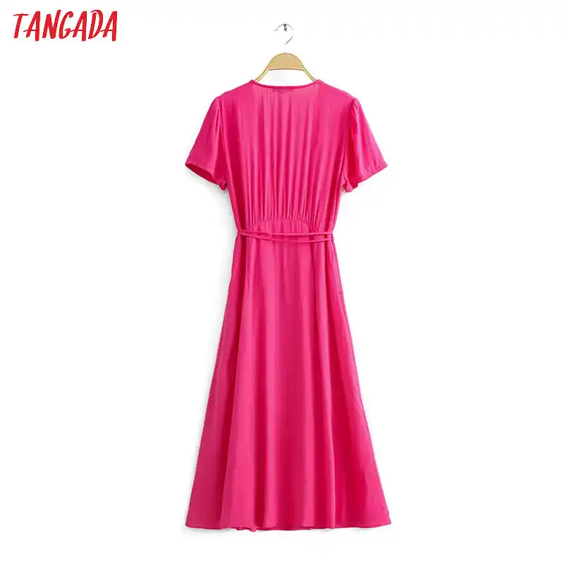 hot pink cotton dress