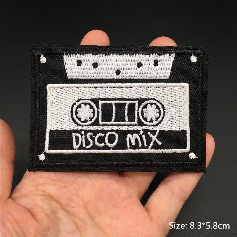 Rock Music Disco DJ Embroidered Punk Iron-On Clothing Patches - Headset & Guitar Design Appliques