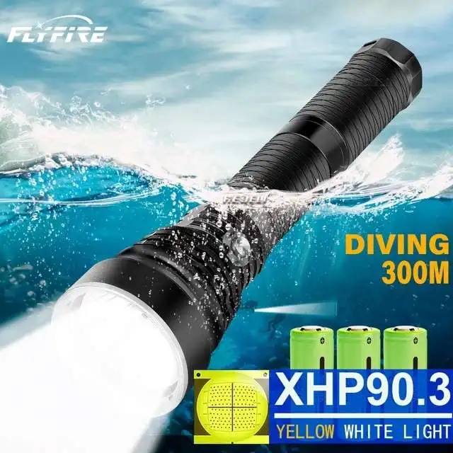 US $42.66 Diving Flashlight XHP903 Powerful led Torch Light XHP90 underwater lamp XHP70 Rechargeable Hand lamp IP68 Profession Waterproof