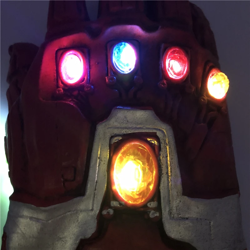 1: 1 Took Light Thanos Gauntlet Gloves Cosplay Halloween Props Costume War Endgame 4 Quantum