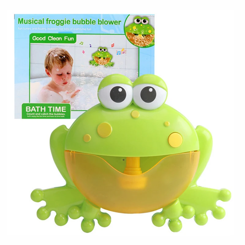 Funny Blowing Bubble Frog&Crabs Baby Bath Toy Bubble Maker Swimming Bathtub Soap Machine With Music Water Toys for Children