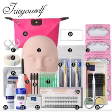 Kit de treinamento de extensão de cílios falsos exercício prática manequim cabeça conjunto enxertia cílios ferramentas kit cílios enxertia