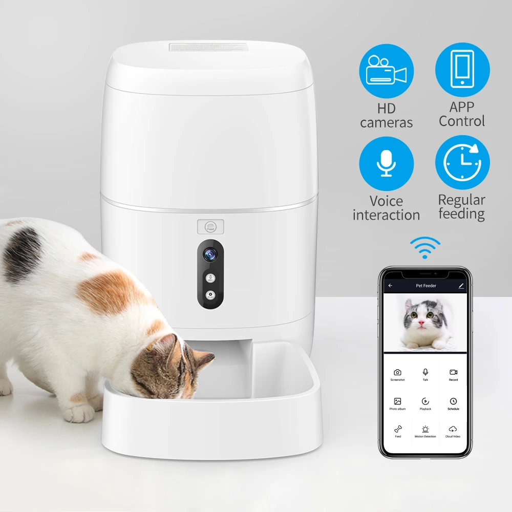 Automatic Pet Feeder Wifi Remote Control Camera Cat Dog Food Dispenser