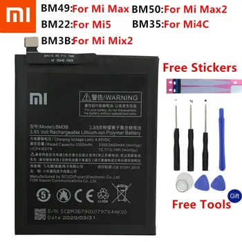 

BM49 BM50 BM3B BM22 BM35 Battery For Xiaomi Mi 5 4C Max Mix 2 Max2 Mix2 Replacement Bateria Phone Batteries + Free Tools