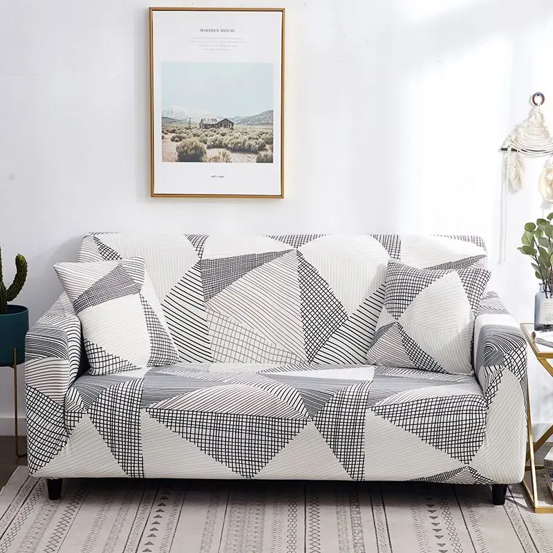 Эластичный чехол для дивана с цветочным принтом чехол плотная накидка все включено угловой диван-чехол стрейч мебель чехлы 1/2/3/4 местный - Цвет: Cloud