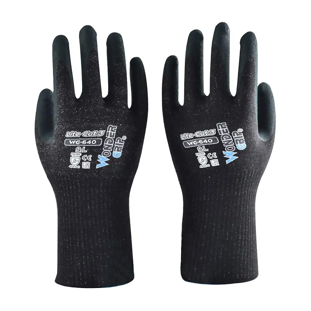 Садовые перчатки, уровень 3, HPPE, стекловолоконная пена, Nirile, ладонь, континг, устойчивые к порезам, устойчивые рабочие перчатки, 13 калибр