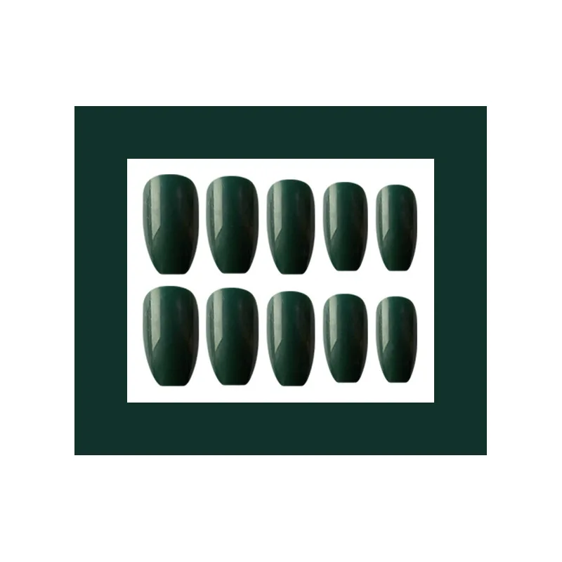 Nusx Extra Long French Fake Nail Extreme Stiletto Sharp Gradient Green 24pcs Fake Nails Acrylic False 3