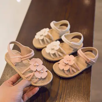 

Girls Sandals Bohemian Style Children's Beach Sandals Kids Summer Rome Roman Sandal Ethnic Knit Weaven Princess Soft