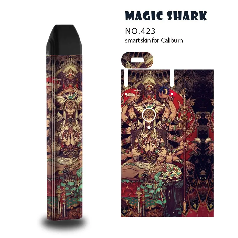 Magic Shark Dragon Monster Alien китайская пленка 2.5D ПВХ наклейка чехол для Uwell Caliburn Kit 417