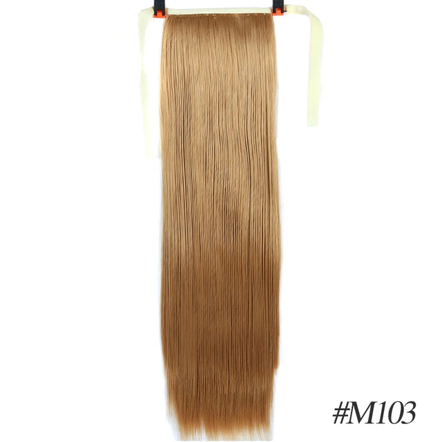 MSTN 30-Inch Synthetic Hair Fiber Heat-Resistant Straight Hair With Ponytail Fake Hair Chip-in Hair Extensions Pony Tail Wigs M103
