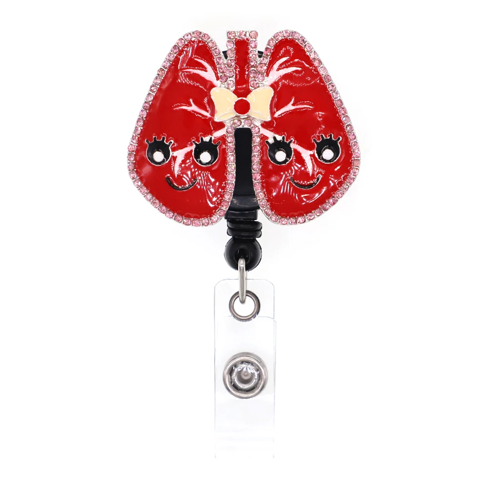 

10pcs/lot Medical Series Lungs Themed Retractable Badge Holder RT Pulmonary For Nurse Gift Card Name Badge Reels