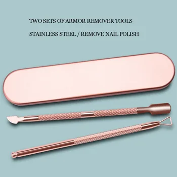 

2PCS Professional Stainless Steel Triangle Cuticle Nail Pusher Peeler Scraper Dual-Ended Nail Art UV Gel Remover Pusher