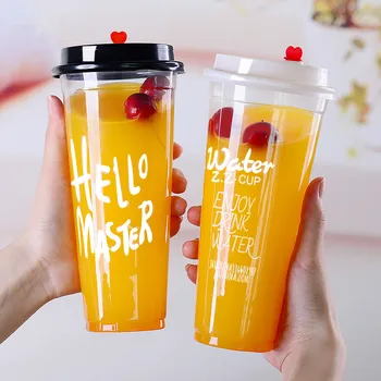 

90 caliber 500ml 700ml thick disposable pearl milk tea packaging cup transparent juice coffee cold drink plastic cup with lid