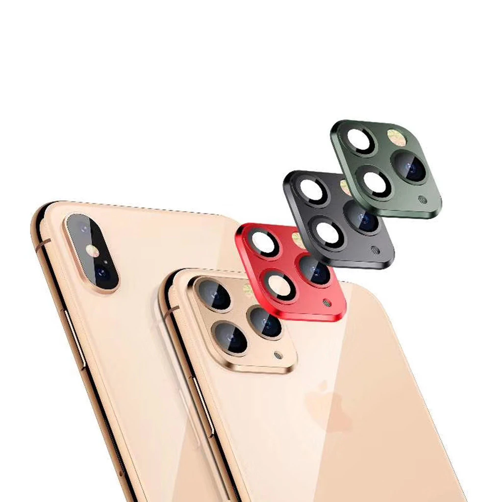 Для iPhone X XS MAX Замена камеры на Поддельные iPhone 11 Pro Max объектив камеры изменение секунд защитное кольцо крышка металлический экран объектива# B