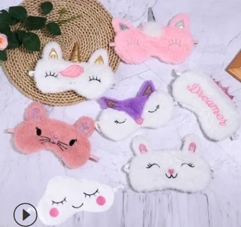 

Sleep Eye Mask Cute Plush Eye Cover Sleeping Mask Cartoon Travel Rest Eye Shade Band Eye Patch Blindfold Sleep Aid Eyepatch