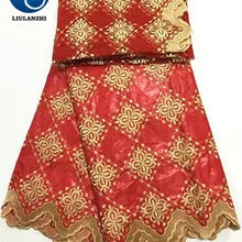 Красивые африканские Базен кружева высокого качества африканский Базен riche getzner микс красный желтый парча Базен riche ткань для вечерние PB06