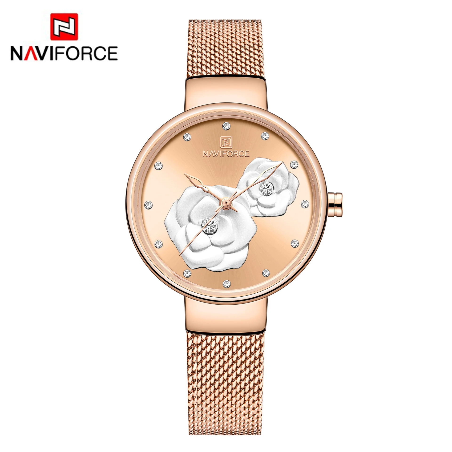 

Naviforce Xiang 5013 Ladies' Watch Fashion Simple Creative Quartz Watch Relief Cast-in Bricks Elegant WOMEN'S Watch