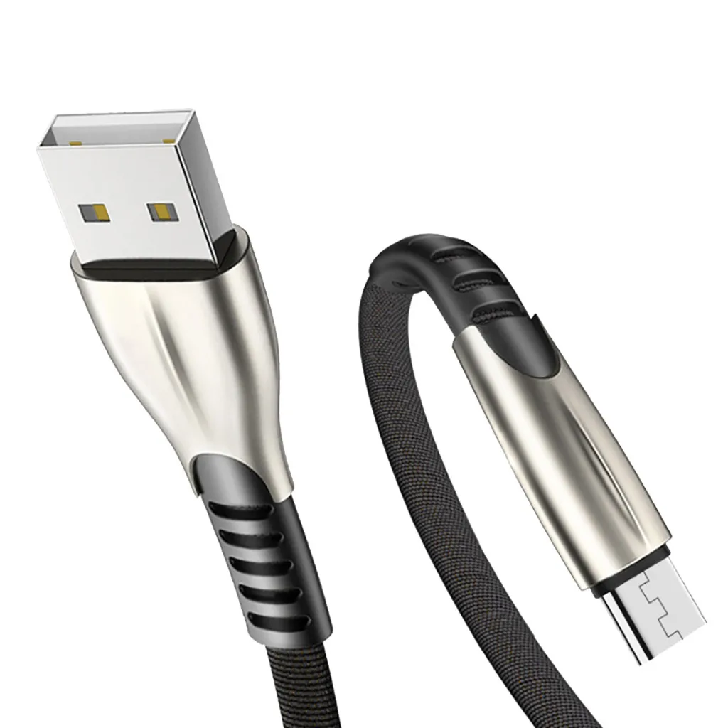 Кабель для быстрой зарядки Micro USB кабель для синхронизации данных и зарядки Android Кабели для телефонов 1 м QC 3,0 плетеная линия Usb Каррегадор Зарядка - Цвет: Черный