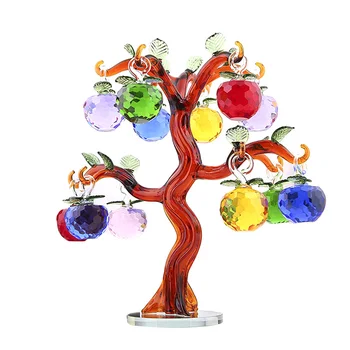 

DIY Christmas Crystal Apple Tree Decoration Apples Crafts Home Decoration Figurines Souvenirs Decor Ornaments New Year Gifts