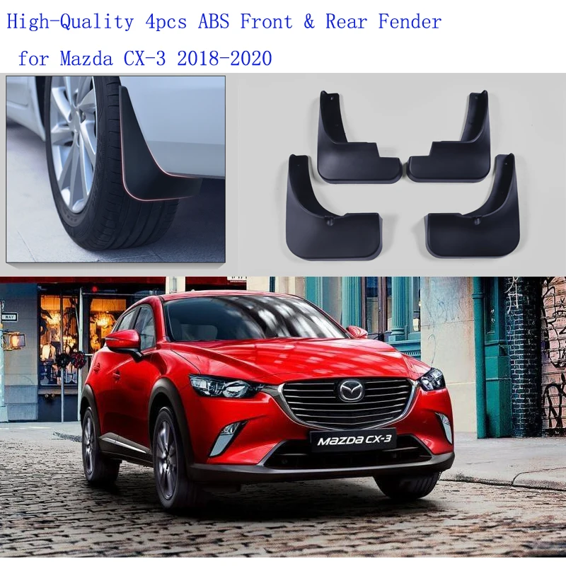

High-Quality 4pcs ABS Front & Rear Fender for Mazda CX-3 2018-2020 Car Mud Flaps Splash Guard Mudguard Mudflaps Accessories