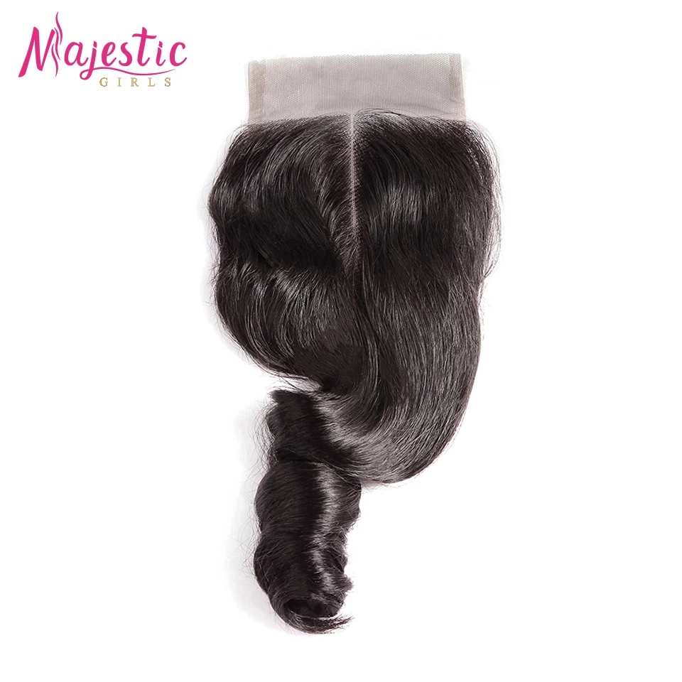 Majestic Girls OneCut Hair Loose Wave 4x4 Lace Closure Brazilian Remy Natural Color 100% Human | Шиньоны и парики