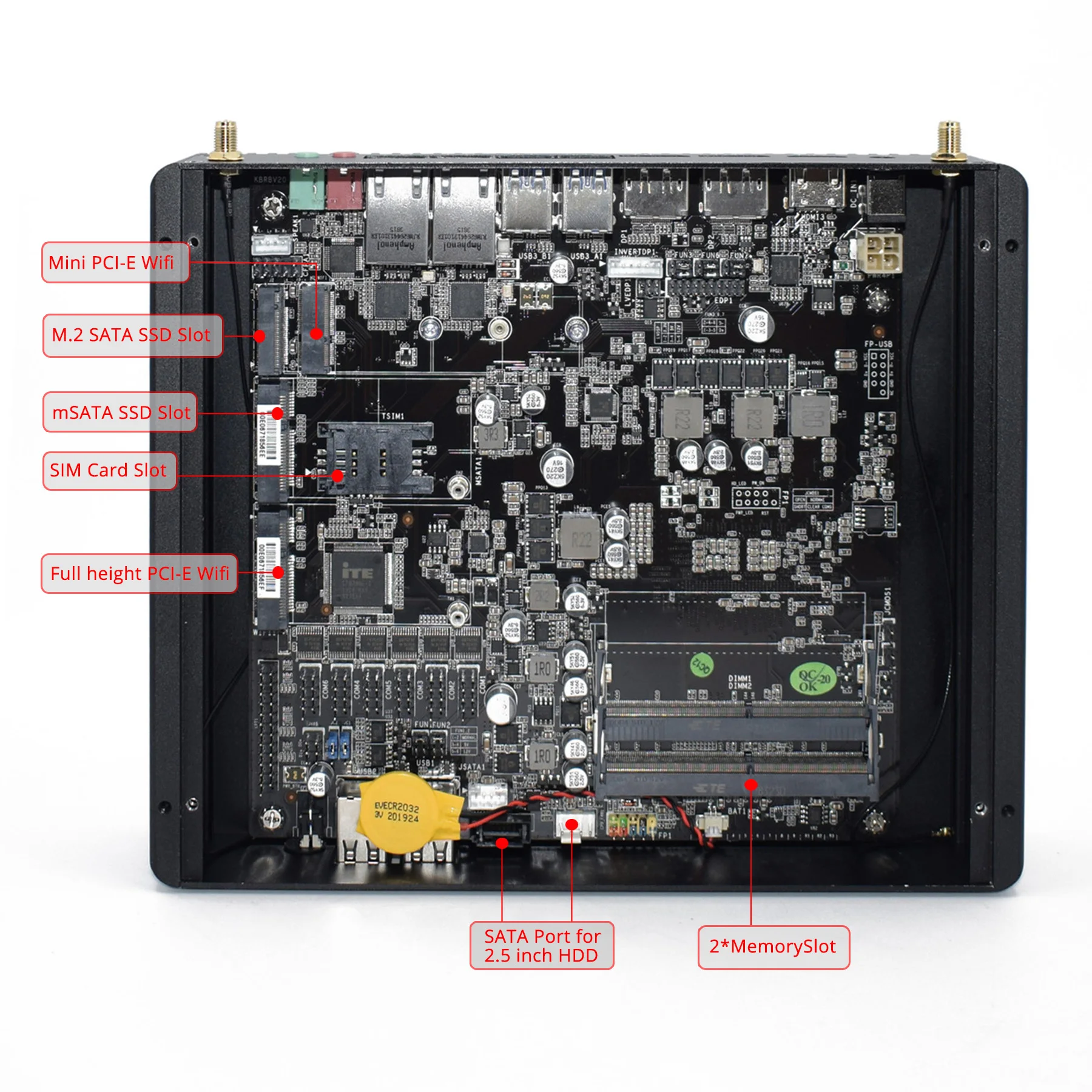ITX промышленный мини настольный ПК Core i5 8250U i7 8550U поддержка трех дисплеев LPT печать