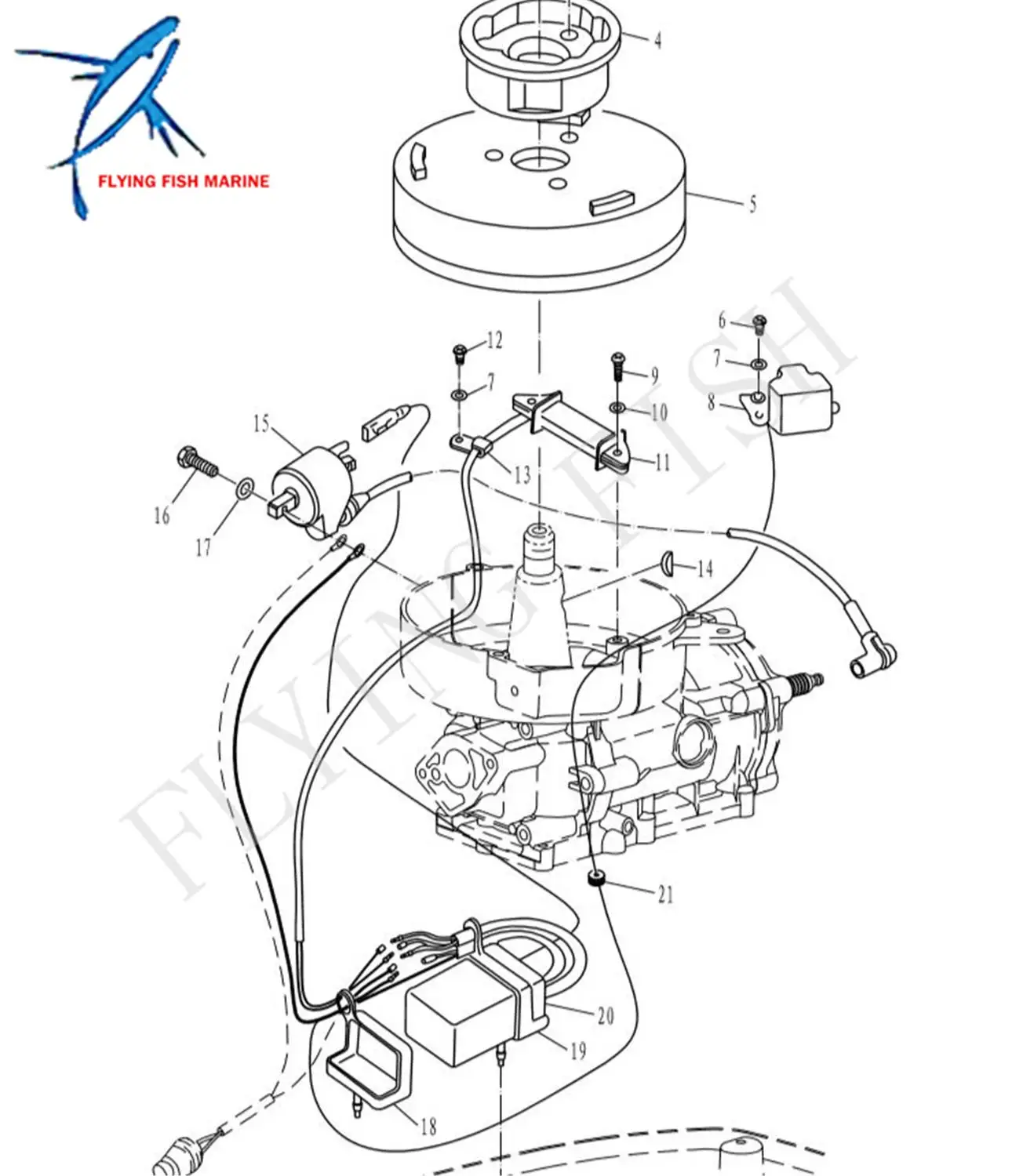 Подвесной Двигатель 16061T 16061T04 CD блок для Mercury Quicksilver лодочный мотор 4HP 5HP, Sierra морской 18-5792