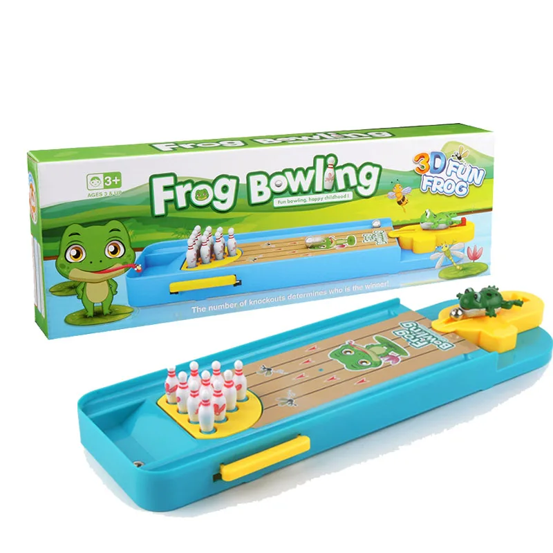 

High Quality Mini Cartoon Children Toy Frog Bowling Table kit Shooting Interactive Game Entertainment Equipment Gift