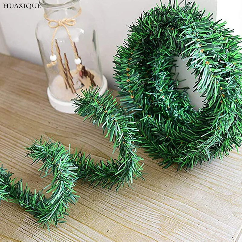 

5.5m Pine Christmas Decor for Home Year Green Garland Wreath Xmas Party Artificial Xmas Tree Rattan Banner Hanging Ornament