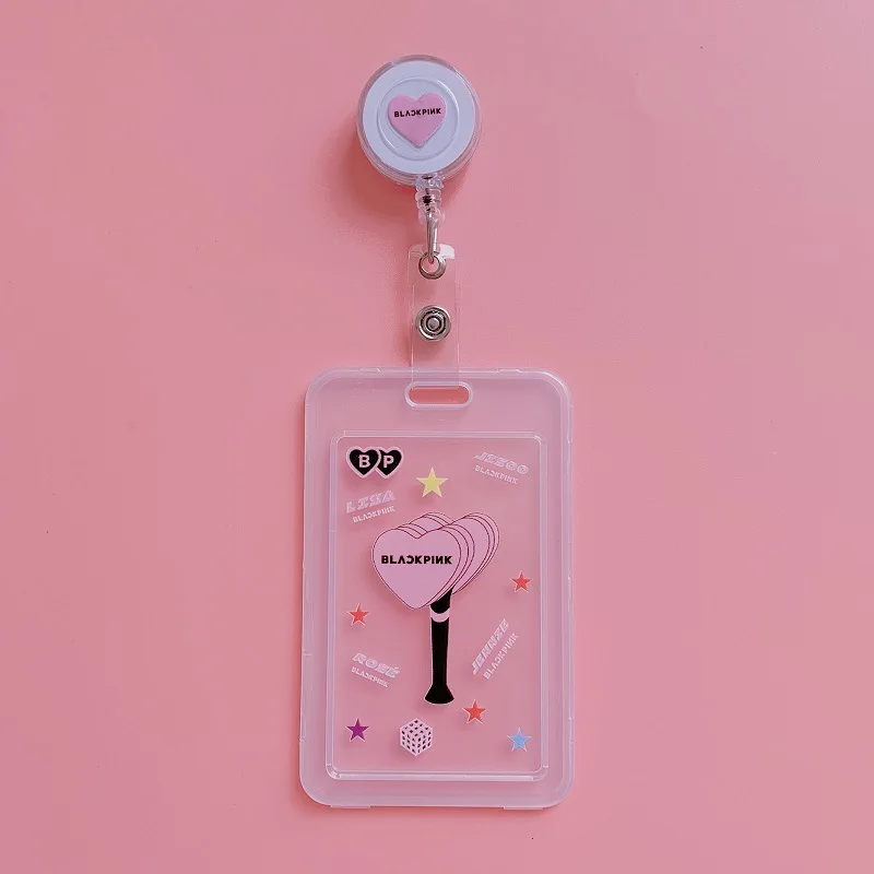 BlackPink KPOP Bangtan Boys Got7 Seventeen EXO черный розовый дважды растягивающаяся карта пакет карта душа Persona J-HOPE SUGA - Цвет: BlackPink