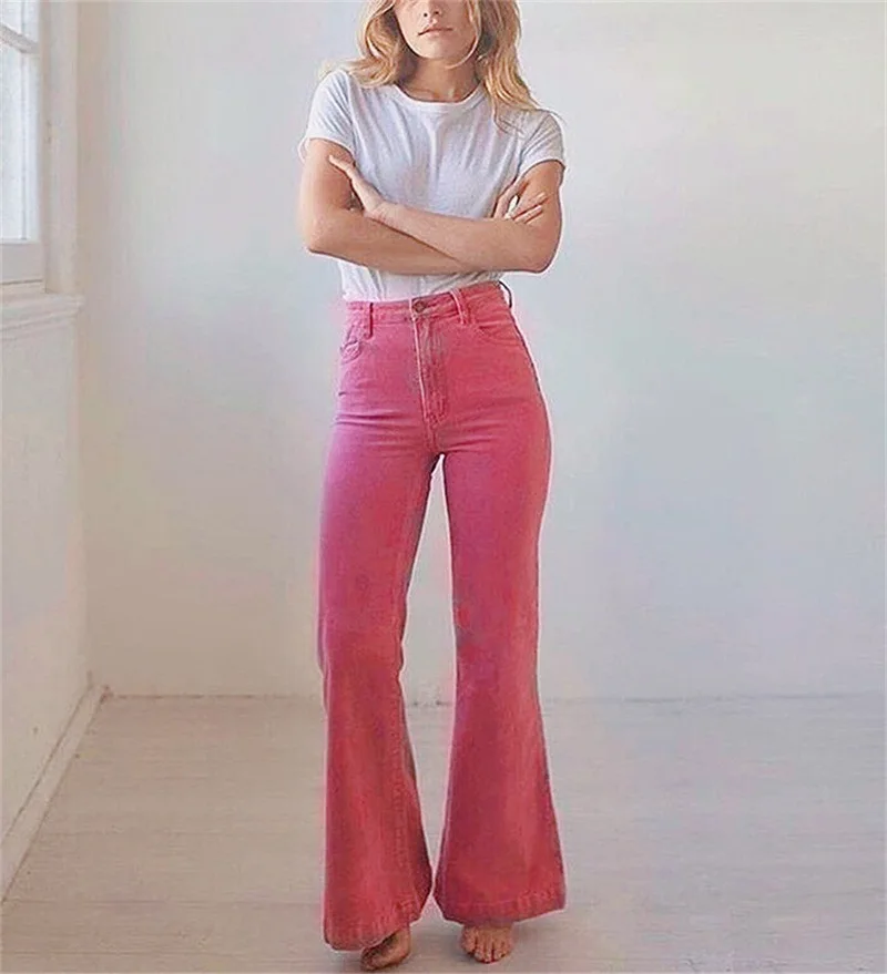 Bella Philosophy женские осенние однотонные штаны с высокой талией, широкие брюки, женские вельветовые леггинсы, винтажные штаны