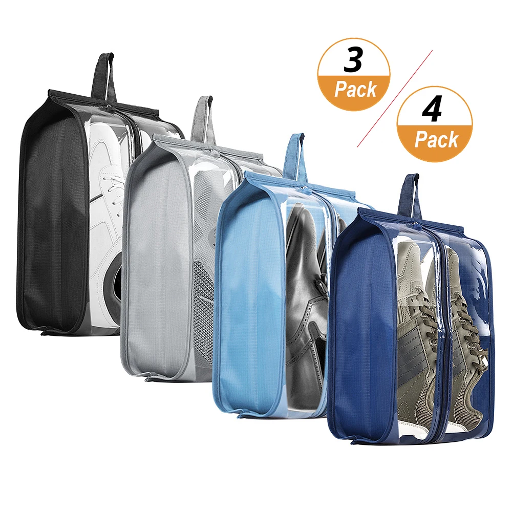 

Visible Storage Bag for Shoes Waterproof Sorting Pouch Portable Zip Lock Travel Luggage Container Hanging Organizer Accessories