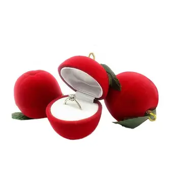 

Cute Apples Shape Jewelry Display Case Women Lady Necklace Earrings Ring Box