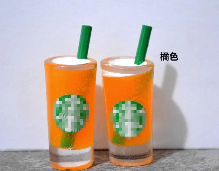 Поставка 100 шт 3D круглая кофейная чашка Frappuccino Кабошон из смолы с плоской задней стороной имитация питания художественное украшение Шарм Ремесло