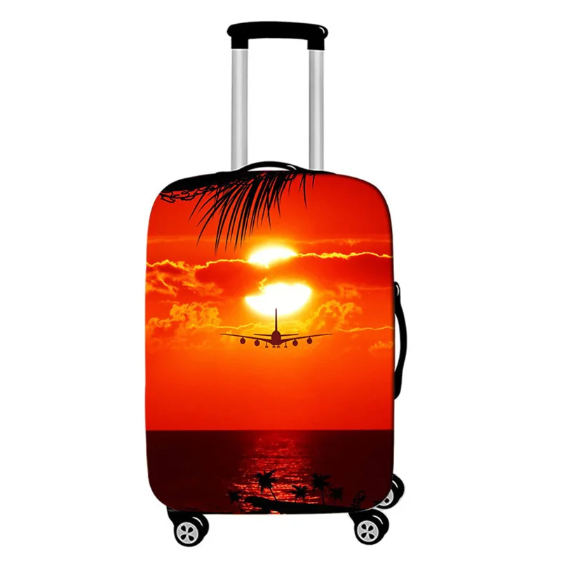 D Luggage cover Чехол для багажа с рисунком самолета, эластичный чехол для костюма, пылезащитный чехол, 18-32 дюйма, чехол для костюма, пылезащитный чехол для тележки, аксессуары для путешествий - Цвет: D Luggage cover