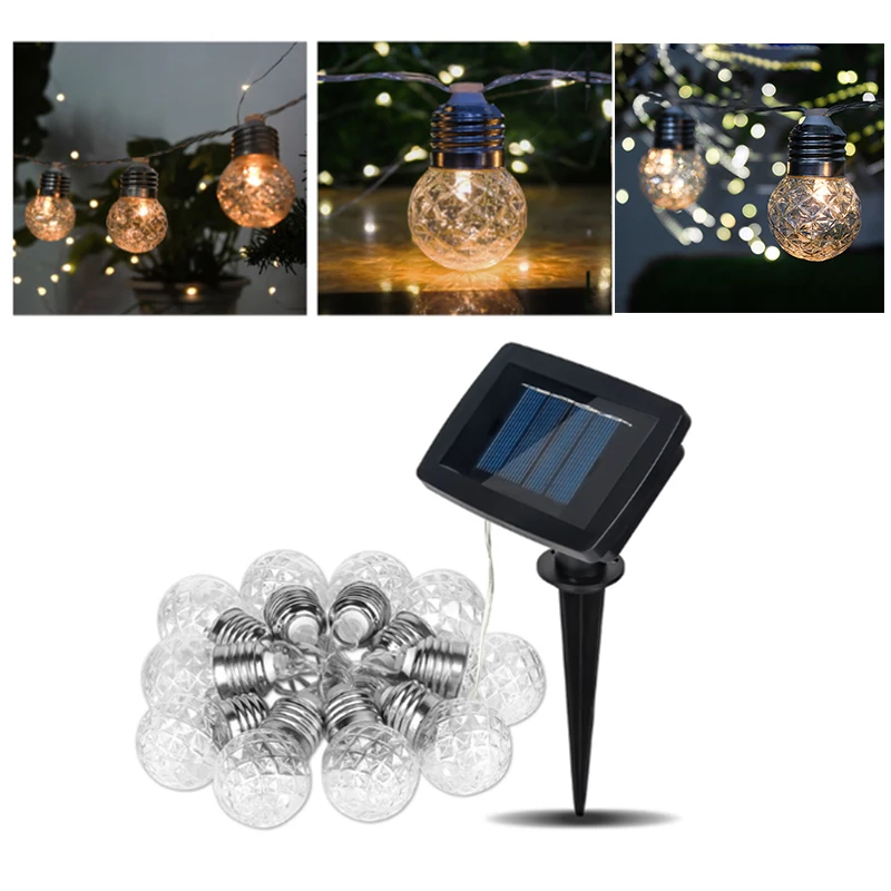 

Christmas String Lights Solar Lamp LED Lights Holiday Christmas Party Decorations For Garden Outdoor Waterproof Solar LED Bulb