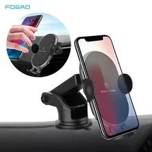 FDGAO Qi Car Wireless Charger Car Mount 10W Fast Wireless Charging Stand For iPone 11 Pro X XS MAX XR 8 Samsung S10 S9 Note 10