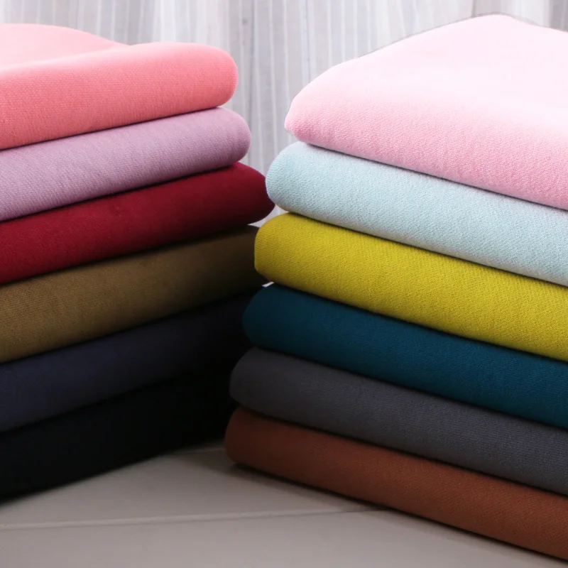 

Width 72inch Fall Thick 100% Cotton Oversize Sanded Sweater Fleece Knit Fabric No stretching